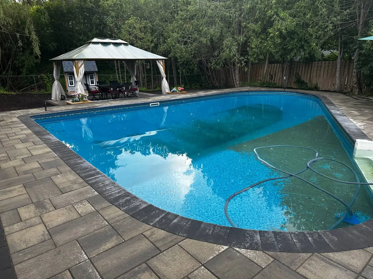 Beautiful pool with interlock